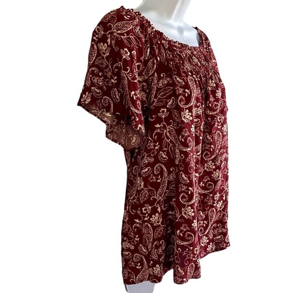 BUNULU Floral Paisley Flutter Short Sleeve Top Women's Medium NEW NWT - Picture 4 of 9